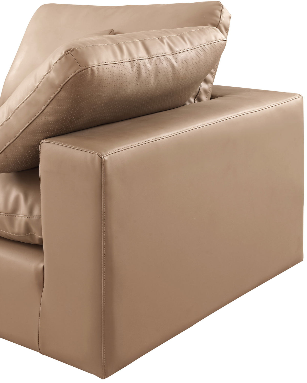 Comfy - 7 Piece Faux Leather Modular Armless Sectional - Tan
