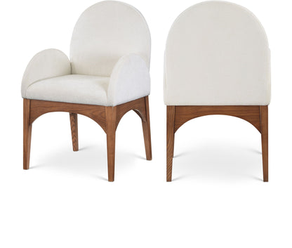 Waldorf - Chenille Dining Arm Chair With Brown Legs