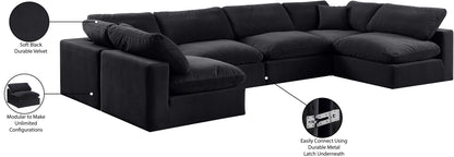 Comfy - 6 Piece Velvet Modular Armless Sectional