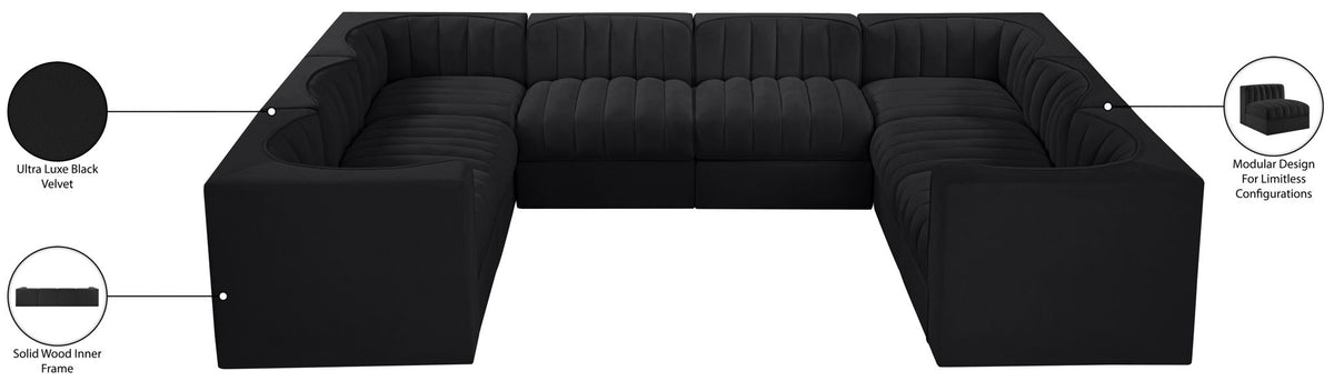 Rummi - Velvet Performance Fabric Upholstered Modular Sectional