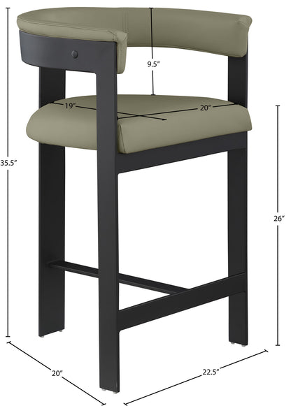 Romeo - Faux Leather Counter Stool With Black Base (Set of 2)