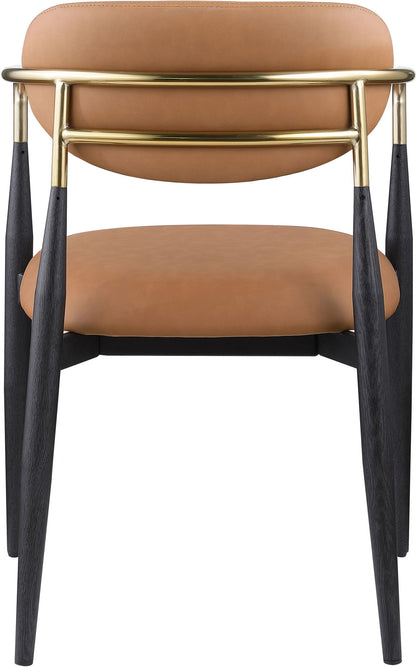 Ronda - Vegan Leather Upholstered Dining Arm Chair - Black Legs