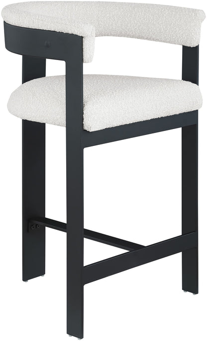 Romeo - Boucle Counter Stool With Black Base (Set of 2)