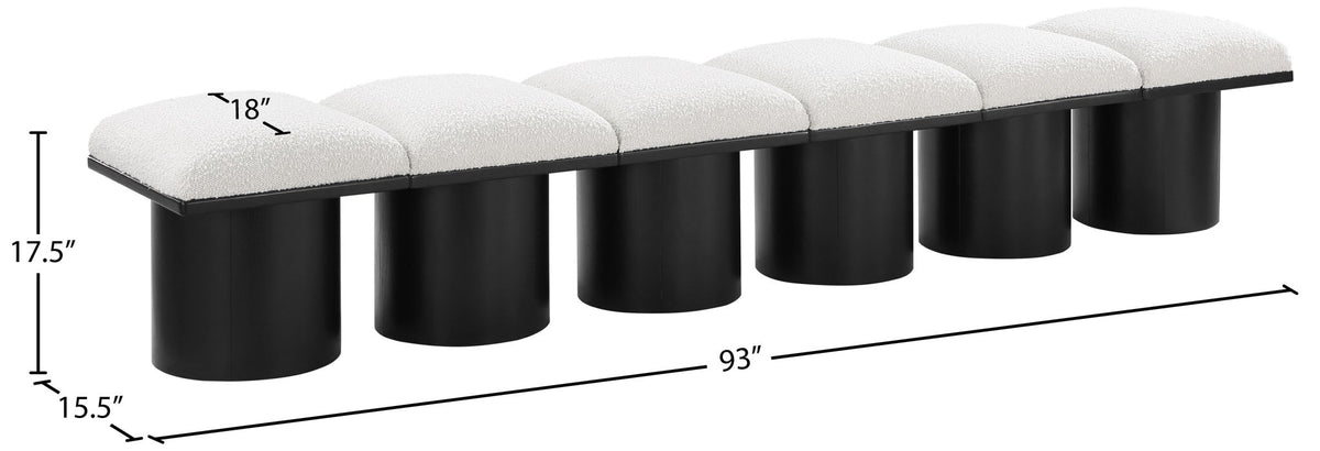 Pavilion - 6 Piece Modular Bench With Black Base