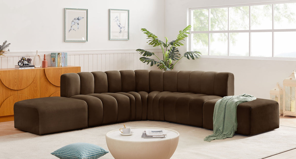 Arc - Velvet 6 Piece Corner Modular Sofa