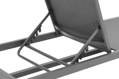 Maldives - Water Resistant Outdoor Patio Adjustable Sun Chaise Lounge Chair With Gray Base
