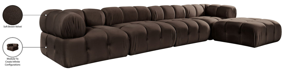 Orin - Fabric Velvet 5 Piece Modular Sectional