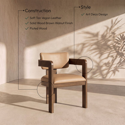 Sacha - Vegan Leather Upholstered Dining Chair With Brown Base (Set of 2)