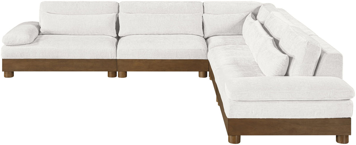 Turin - Chenille Fabric Upholstered Modular Sectional - Cream