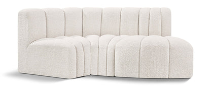 Arc - Boucle Fabric 3 Piece Modular L-Shaped Sofa