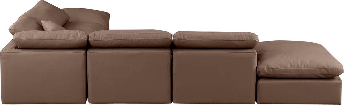 Indulge - Faux Leather 6 Piece Modular Armless Sectional