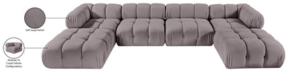 Orin - Velvet 6 Piece Modular Double Chaise Sectional
