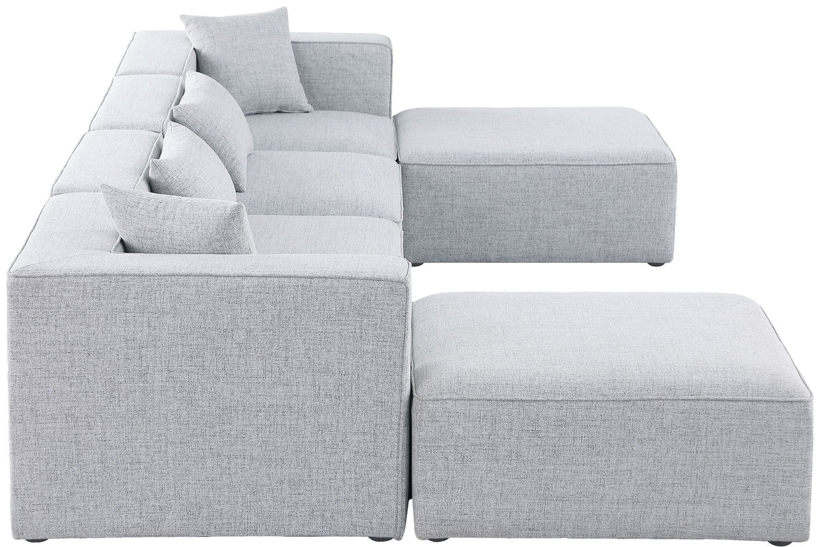 Cube - Linen 6 Piece Modular Double Chaise Sectional