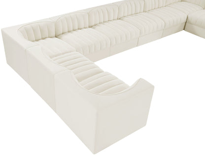 Rummi - Velvet Performance Fabric Upholstered 10 Piece Modular Sectional