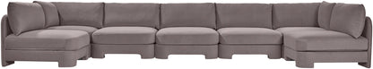 Hammond - Velvet Performance Fabric Upholstered 7 Piece U-Shaped Armless Sectional