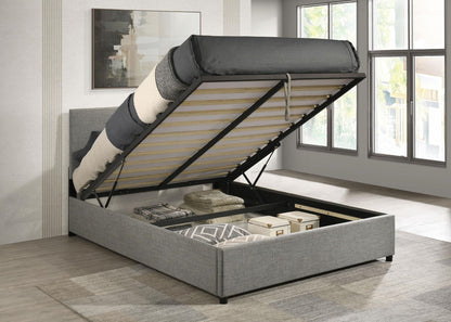 Reeves Upholstered Full Lift-Top Storage Platform Bed Grey
