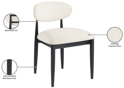 Riccio - Fabric Dining Side Chair (Set of 2) - Black Frame