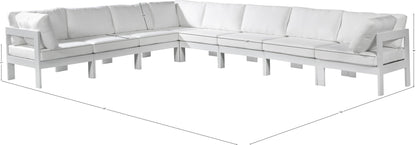 Nizuc - Outdoor Patio 8 Piece Modular Sectional With White Frame