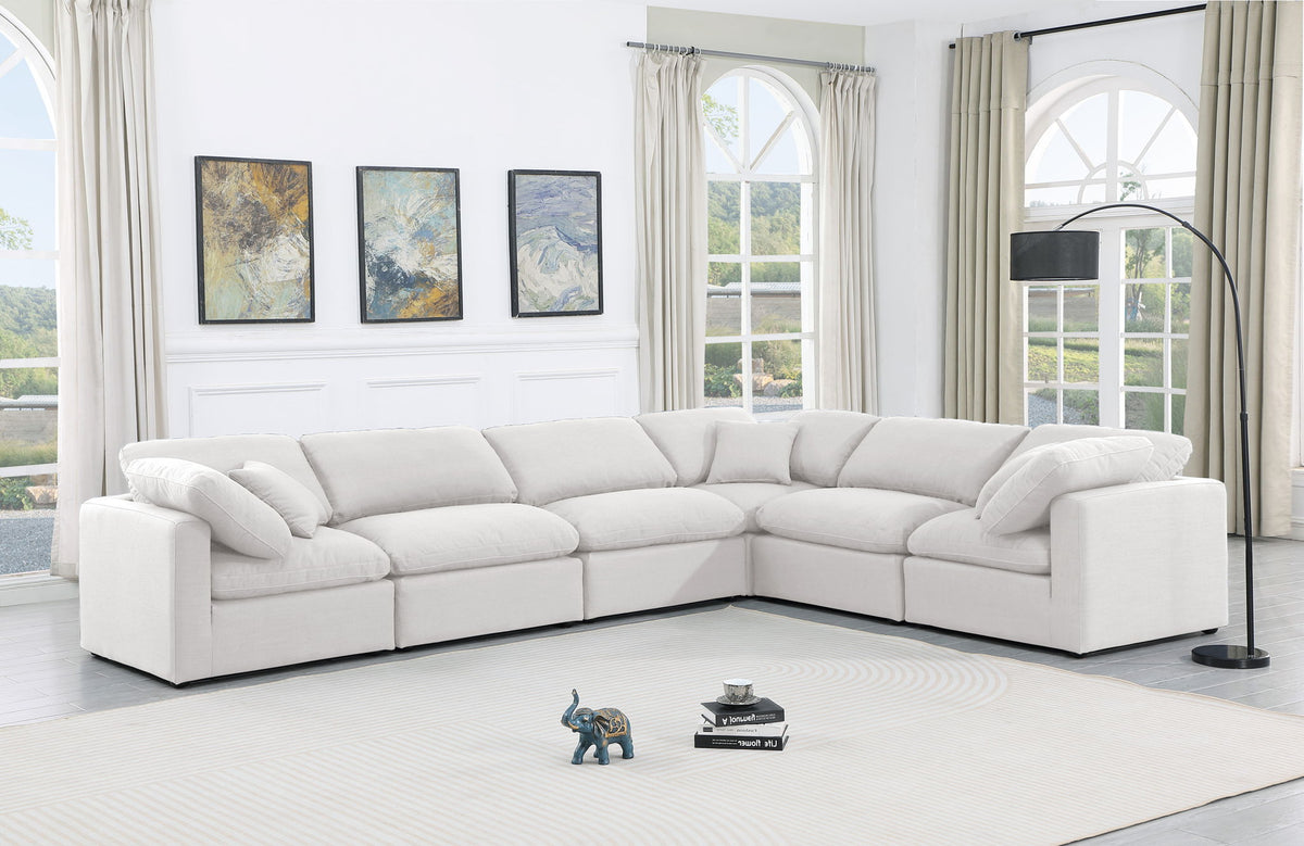 Indulge - Linen 6 Piece Modular Corner Sectional - White