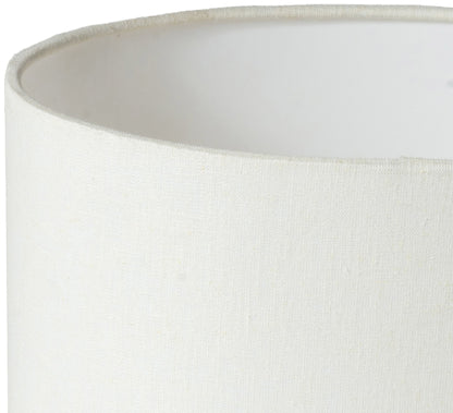 Lithos - Genuine Marble Base And Linen Textured Fabric Shade Table Lamp