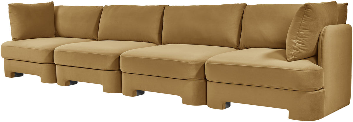 Hammond - Velvet Performance Fabric Upholstered 4 Piece Sofa