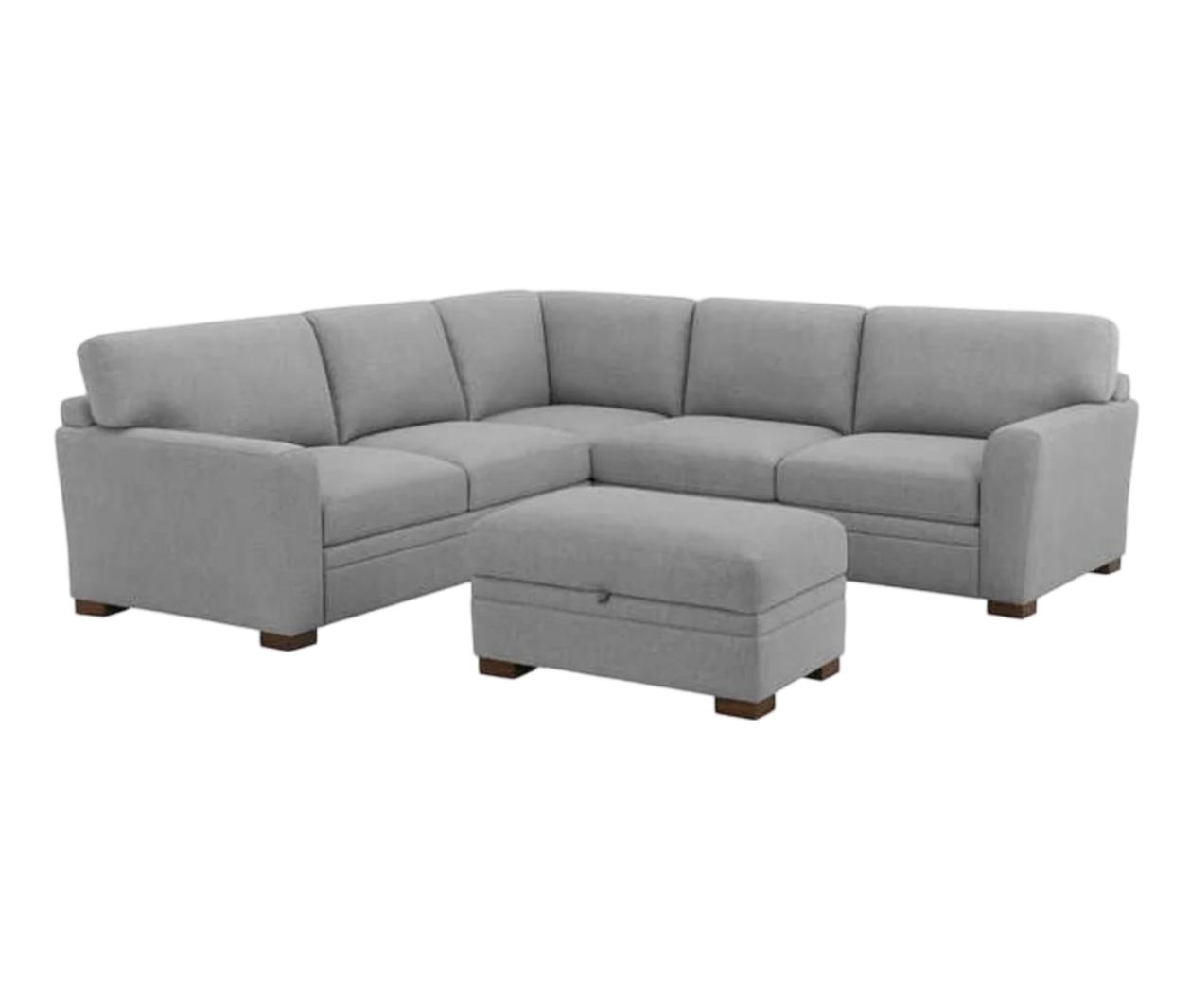 THOMASVILLE LANGDON FABRIC SECTIONAL WITH STORAGE OTTOMAN