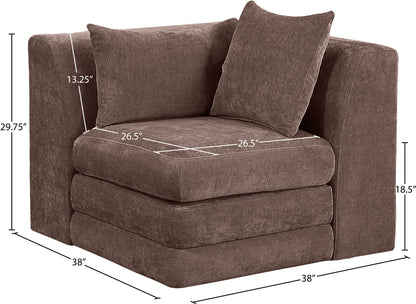 Stellar - Chenille Fabric Upholstered Modular Corner Chair