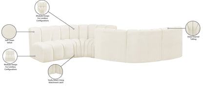 Arc - Velvet 6 Piece Modular Sofa