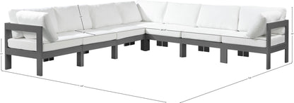Nizuc - Outdoor Patio 7 Piece Modular Sectional With Gray Frame