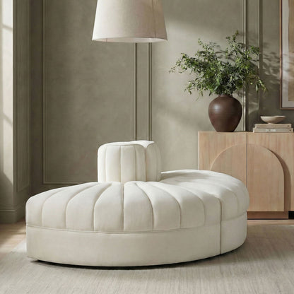 Rummi - Velvet Performance Fabric Upholstered 2 Piece Rounded Modular Loveseat