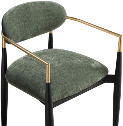Riccio - Fabric Dining Arm Chair (Set of 2) - Black And Gold Frame