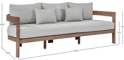 Newport - Water Resistant Fabric 86.75" Upholstered Outdoor Patio Sofa