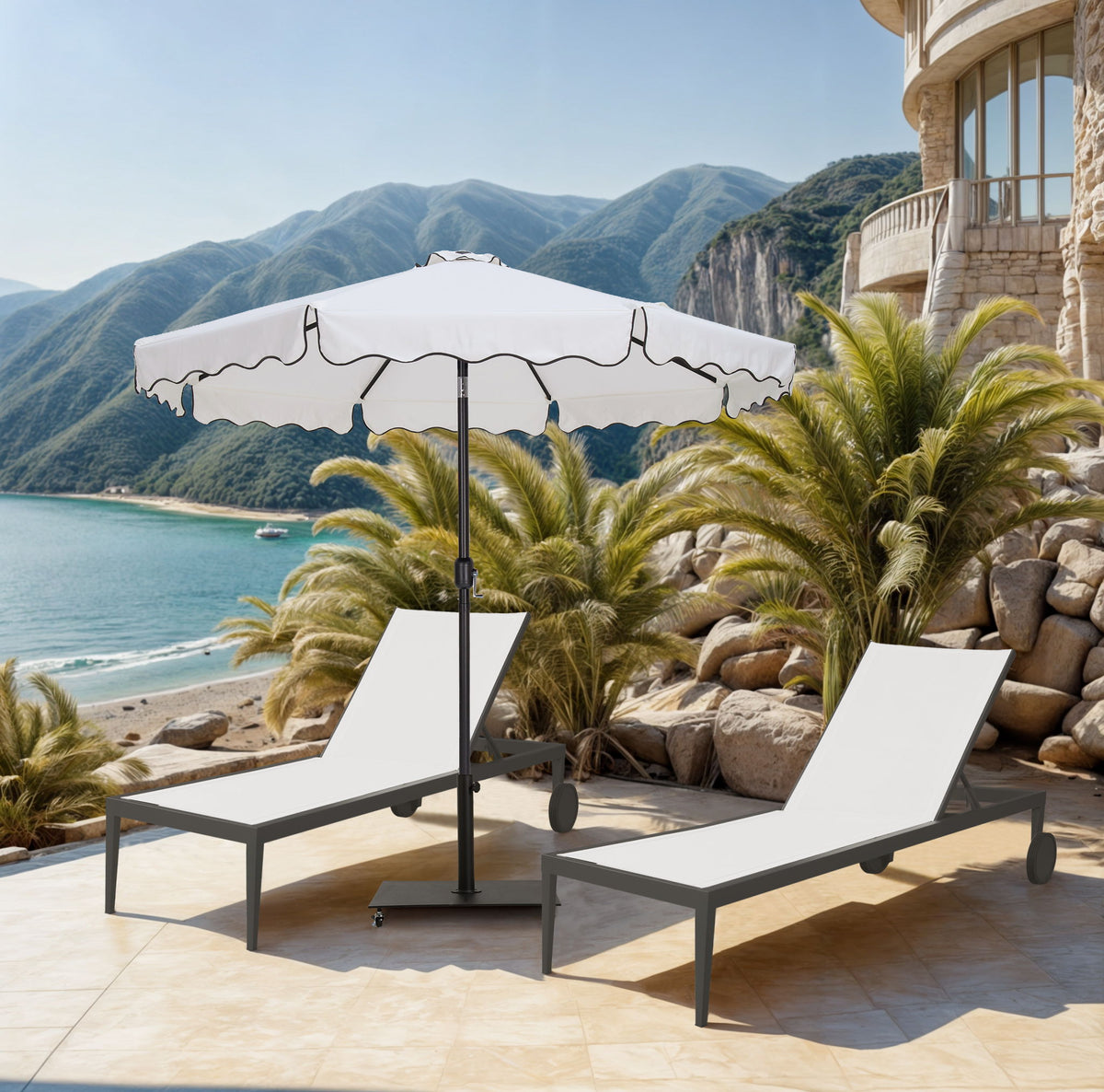 Amalfi - Patio Umbrella - Black Pole