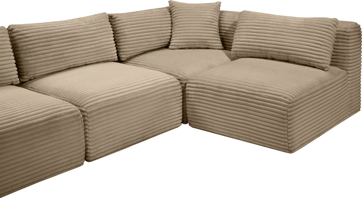 Shaggy - Fabric 5 Piece Modular U-Shaped Sectional