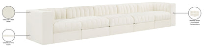 Rummi - Velvet Performance Fabric Upholstered 5 Piece Modular Sofa