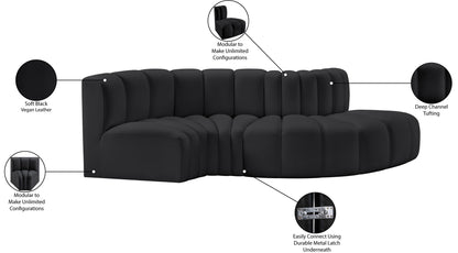 Arc - Faux Leather 4 Piece L-Shaped Modular Sofa