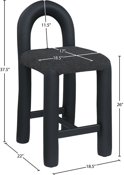 Amari - Vegan Leather and Boucle Fabric Stool