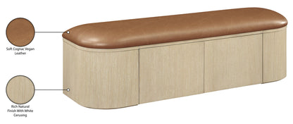 Velden - Upholstered Storage Bench With Stained Natural Base