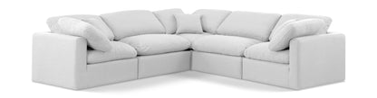 Indulge - Linen 5 Piece Modular Corner Sectional - White