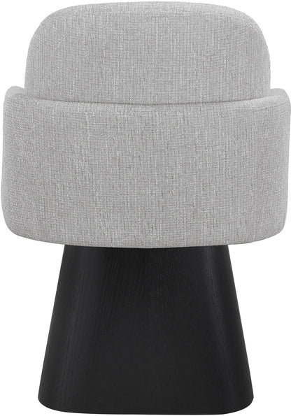 Marlowe - Linen Textured Fabric Upholstered Swivel Dining Arm Chair - Stained Black