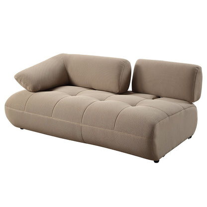 Carrick - Sectional Sofa With 6 Pillows - Beige Sandwich Mesh Fabric