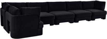 Hammond - Velvet Performance Fabric Upholstered 6 Piece L-Shaped Sectional