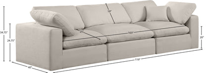 Comfy - Linen Modular Sofa 3 Seats