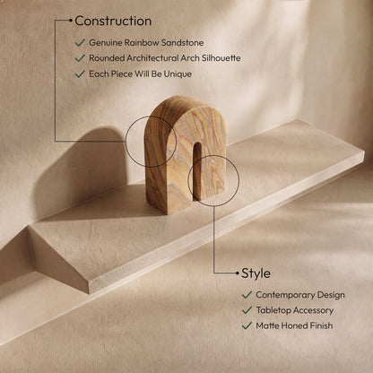 Phillipe - Genuine Sandstone Bookend - Sand