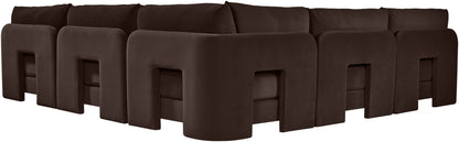 Hammond - Velvet Performance Fabric Upholstered 5 Piece Armless Sectional