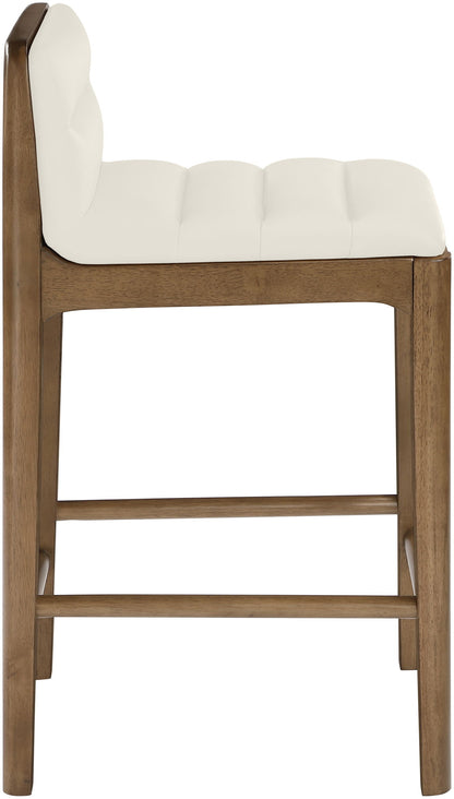 Ellis - Vegan Leather Upholstered Counter Stool (Set of 2) - Brown Base