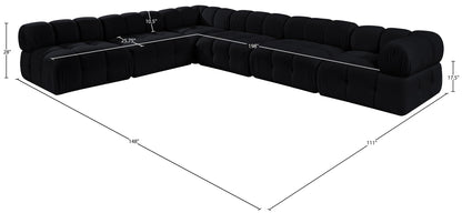 Orin - Velvet 6 Piece Modular L-Shaped Sectional