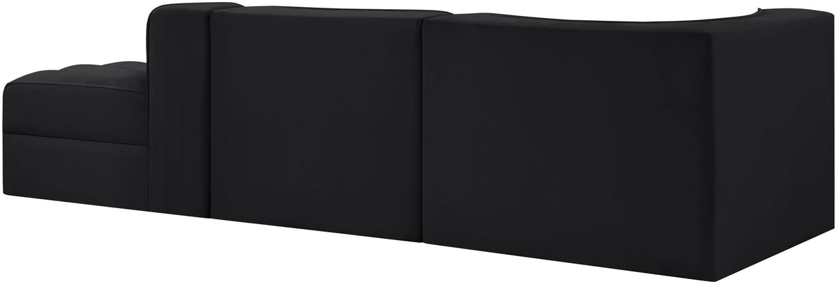 Rummi - Velvet Performance Fabric Upholstered 3 Piece Modular Sectional