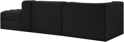 Rummi - Velvet Performance Fabric Upholstered 3 Piece Modular Sectional