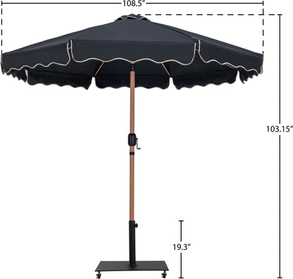 Amalfi - Aluminum Patio Umbrella - Black Base / Light Brown Pole